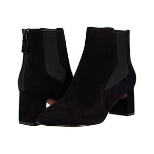 NWT Cole Haan Women Etta Almond Toe Block Heel Ankle Bootie,Black Suede- Sz 5.5